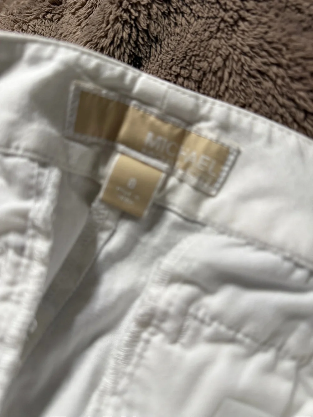 Michael Kors White Pleated Cotton Bermuda Shorts